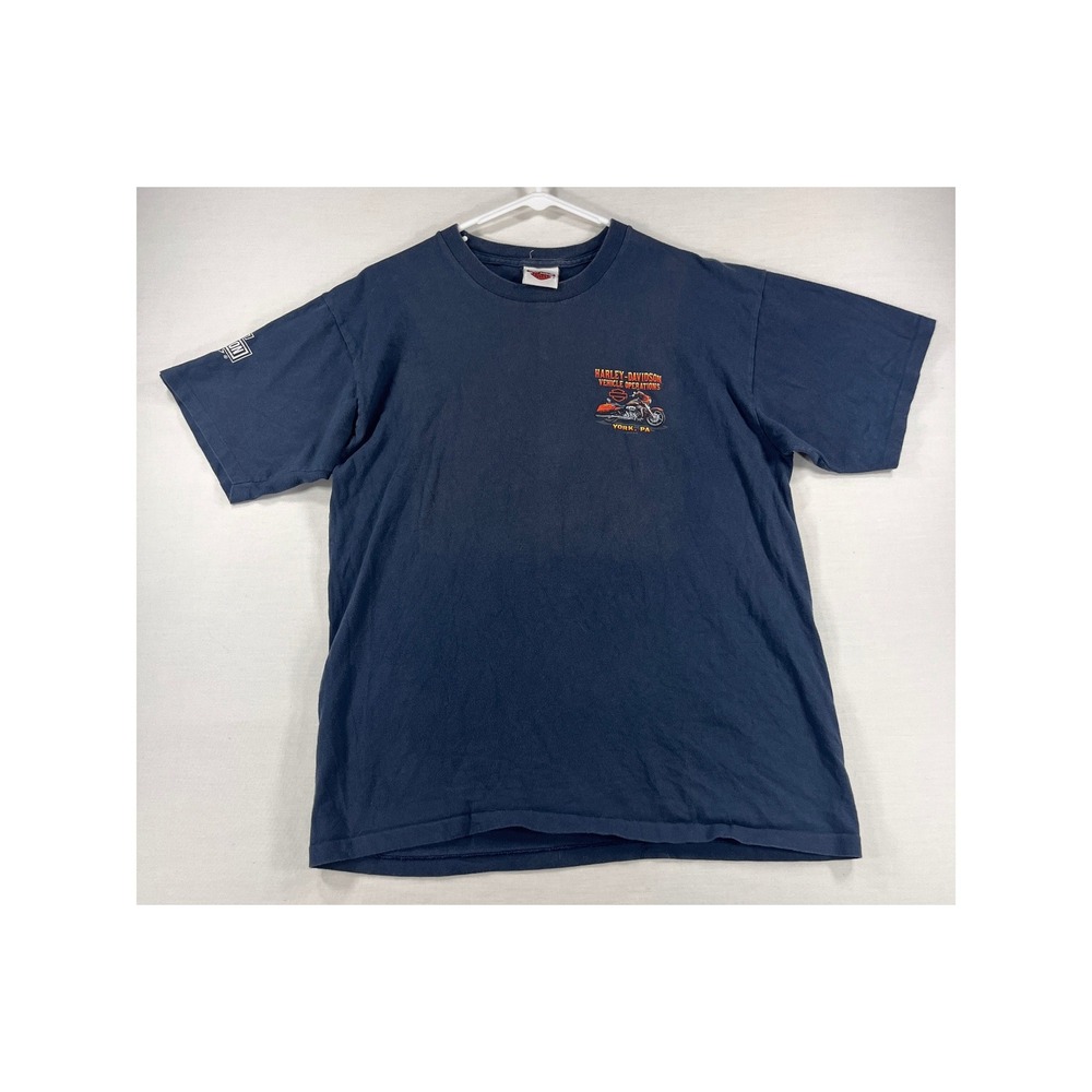 Harley Davidson York Open House 2012 Navy Blue Graphic‎ T-Shirt Mens L York PA